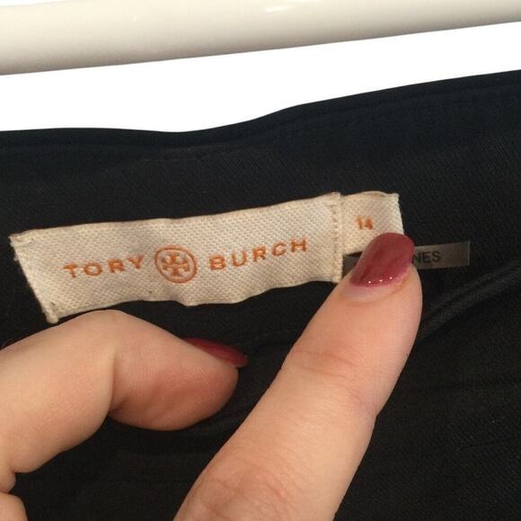 Tory Burch Women Crop Pants Plus Size 14 Black Classic Old Money Preppy Designer - Picture 2 of 11